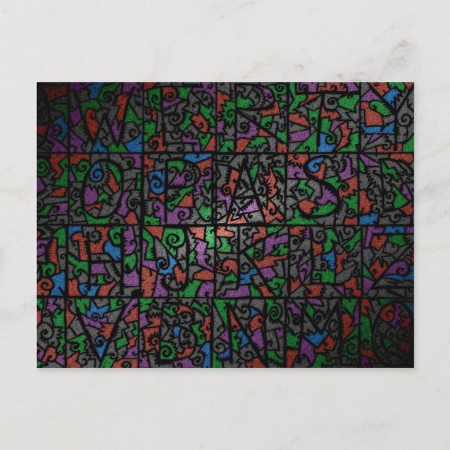 Cartão Postal Old stained-glass window 2 (Frente)