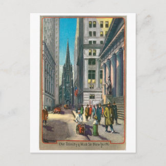 Cartão Postal Old Trinity & Wall Street, Nova Iorque