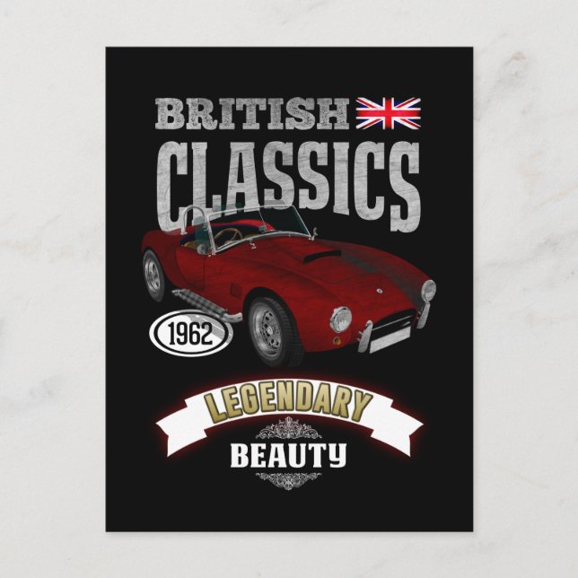 Cartão Postal Oldtimer AC Cobra British Beauty (Frente)