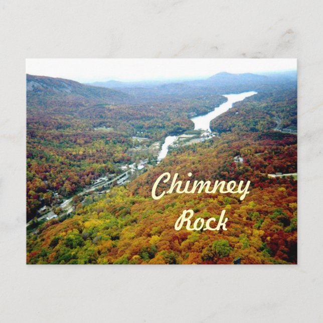Cartão Postal Olhando de cima da Chimney Rock (Frente)