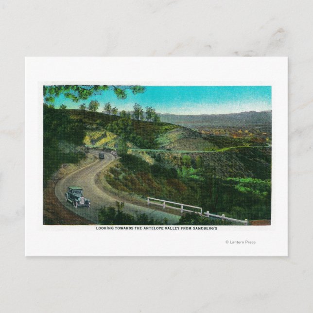 Cartão Postal Olhando para Antelope Valley, de Sandberg (Frente)