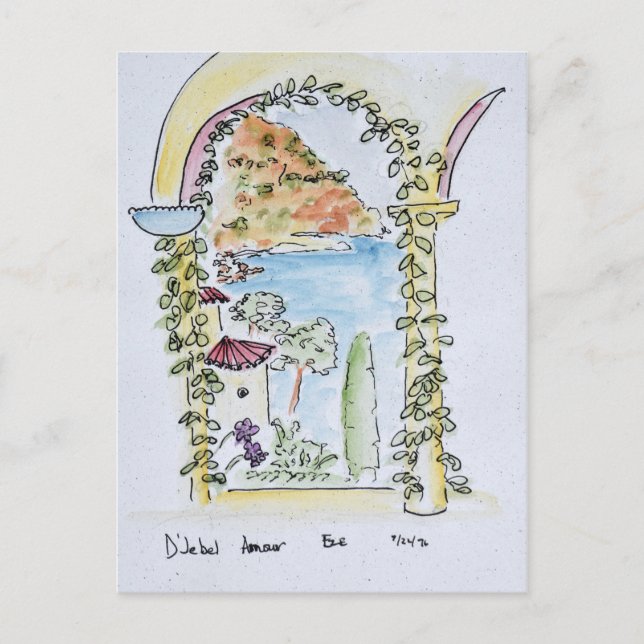 Cartão Postal Olhando para o Mediterrâneo | Eze, França (Frente)