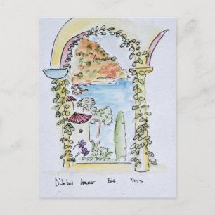 Cartão Postal Olhando para o Mediterrâneo Eze, França