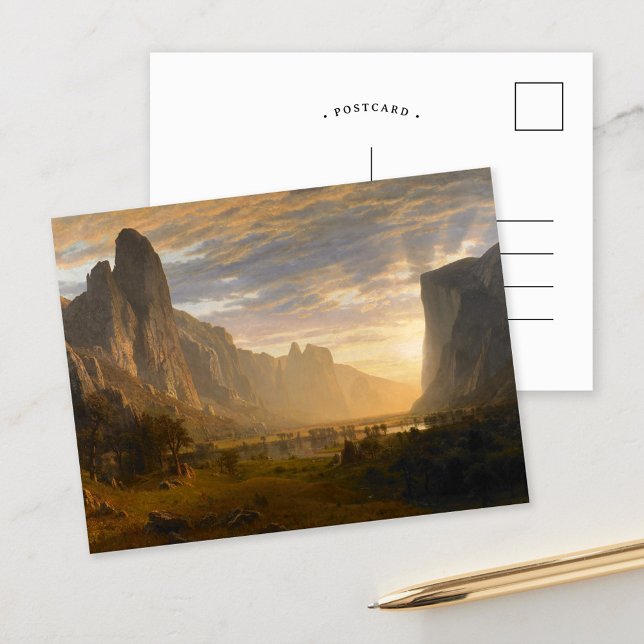 Cartão Postal Olhando para o Vale do Yosemite | Albert Bierstadt (Criador carregado)