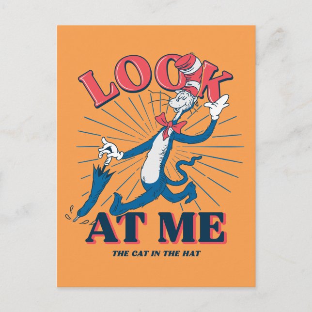 Cartão Postal Olhe para mim gato no chapéu (Frente)