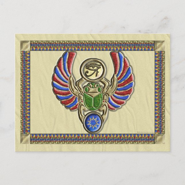 Cartão Postal Olho de Horus Scarab (Frente)