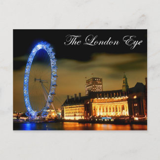 Cartão Postal Olho de Londres à noite