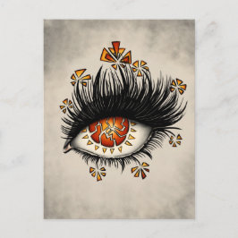 Cartão Postal Olho Estranho de Arte Digital Escura de Lava