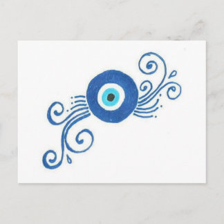 Cartão Postal olho mau azul redondo