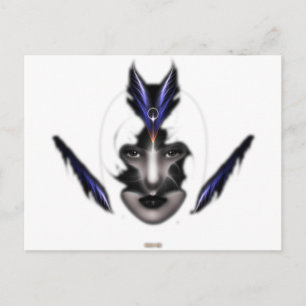Cartão Postal Olhos Anjos De Arte Fractal Eólica