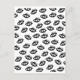 Cartão Postal Olhos Pretos e Brancos Gráficos