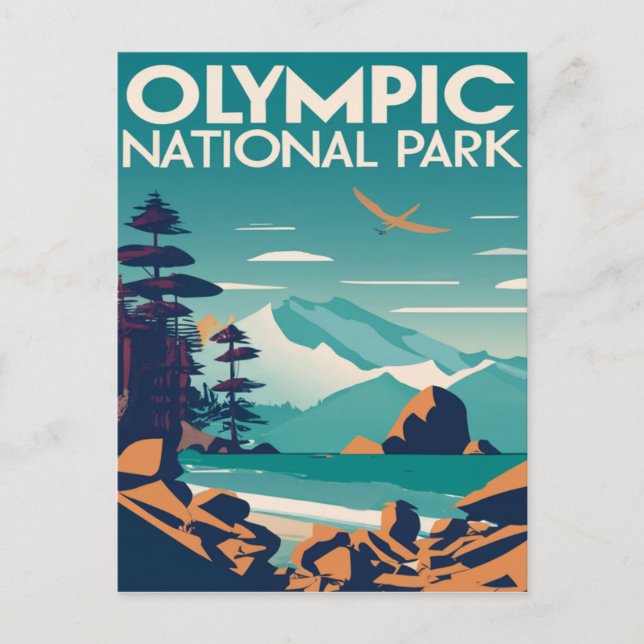 Cartão Postal Olimpiadas National Park Washington Rocky Beach (Frente)