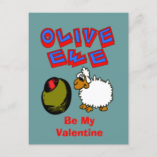 Cartão Postal Olive Ewe, Eu Te Amo Cartografia Namorados Cartão-
