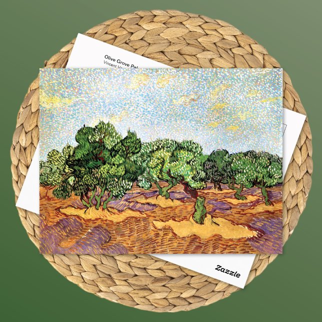 Cartão Postal Olive Grove Pale Blue Sky Vincent van Gogh (Criador carregado)