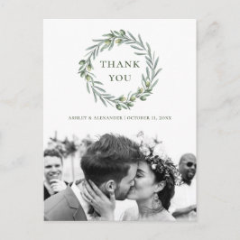 Cartão Postal Oliveira de casamento. Botânica italiana obrigado