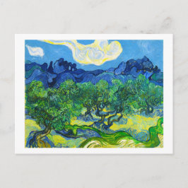 Cartão Postal Oliveiras com os Alpilles ao Fundo
