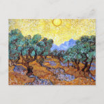 Cartão Postal Oliveiras no Sun Van Gogh<br><div class="desc">Pintura impressionante de Vincent Van Gogh de oliveiras ao sol.</div>