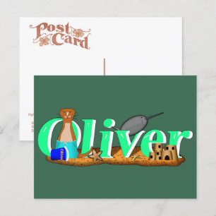 Cartão Postal Oliver A Lontra está na Praia