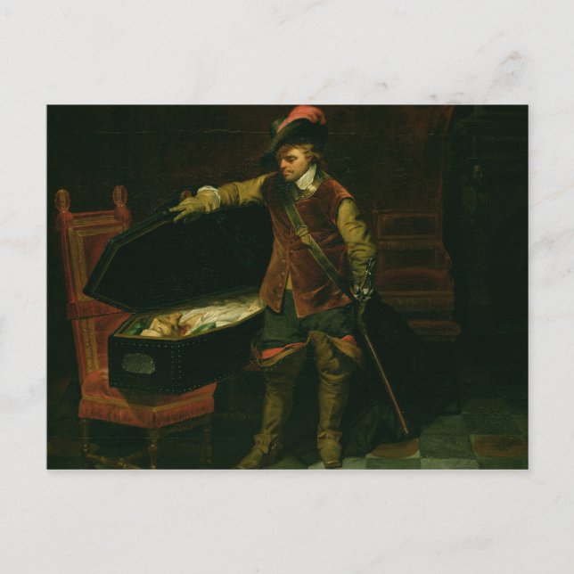 Cartão Postal Oliver Cromwell com o Coffin de Charles I (Frente)