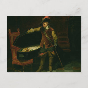 Cartão Postal Oliver Cromwell com o Coffin de Charles I