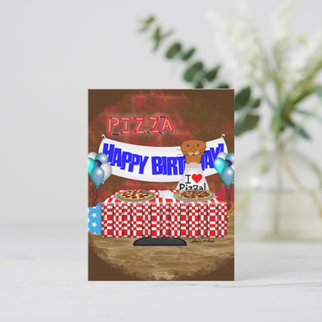 Cartão Postal Oliver O Lontra tem 6 Anos! Feliz Aniversário (Em pé/Frente)