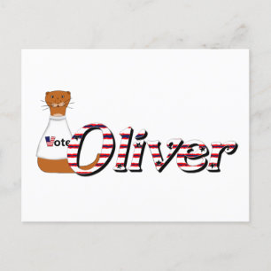 Cartão Postal Oliver, O Otter Diz: Saia e vote!