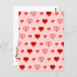 Cartão Postal Oliver The Otter Dia de os namorados Pattern