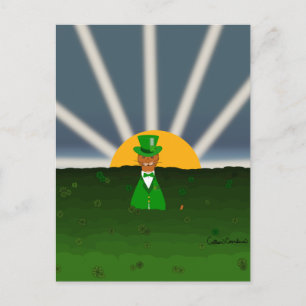 Cartão Postal Oliver The Otter e Field of Shamrocks Jogam Pílula