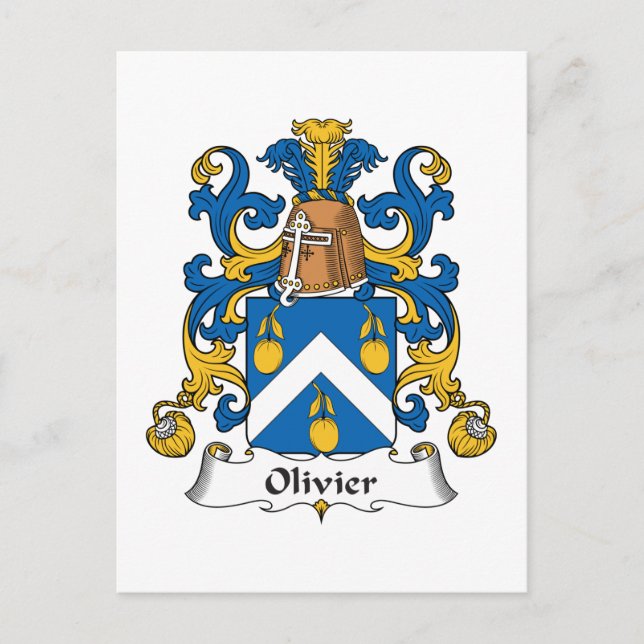 Cartão Postal Olivier Family Crest (Frente)