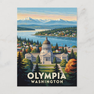 Cartão Postal Olympia Washington Cena do Pacífico Noroeste