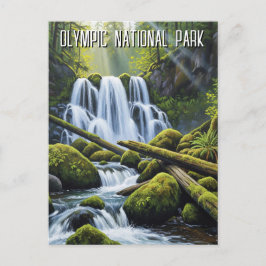 Cartão Postal Olympic national park hoh rainforest waterfall