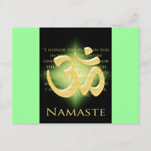 Cartão Postal Om em Preto e Dourado - Namaste