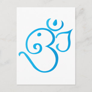 Cartão Postal Om-ganpati-turquesa