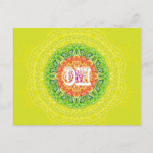 Cartão Postal Om Mandala Design para Yoga