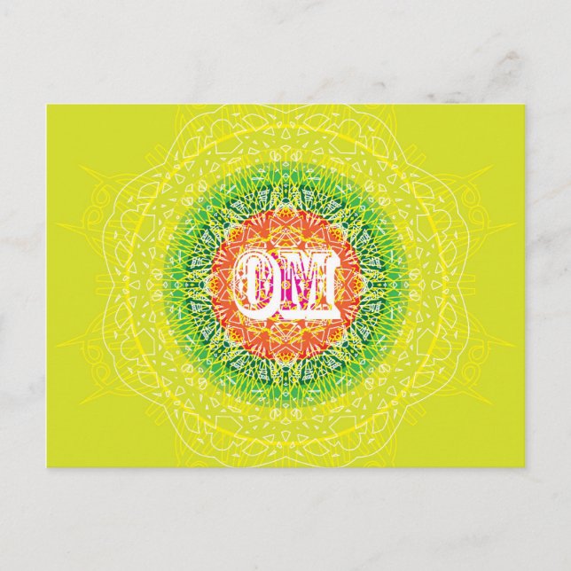 Cartão Postal Om Mandala Design para Yoga (Frente)