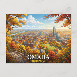 Cartão Postal Omaha Nebraska Viagem em Anime   Paisagem Urbana d