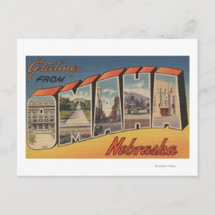Cartão Postal Omaha, NebraskaLarge - Letra ScenesOmaha, NE