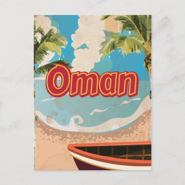 Cartão Postal Oman Viagens vintage (Frente)