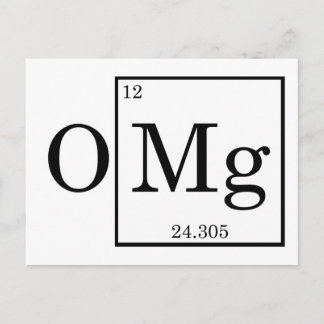 Cartão Postal OMG Magnesium Science Chemistry