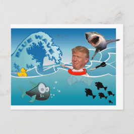 Cartão Postal Onda azul / Anti-Trump,