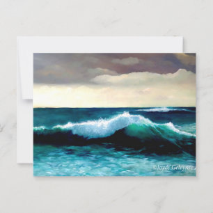 Cartão Postal Onda Crashing, pintura de paisagem marinha, onda c