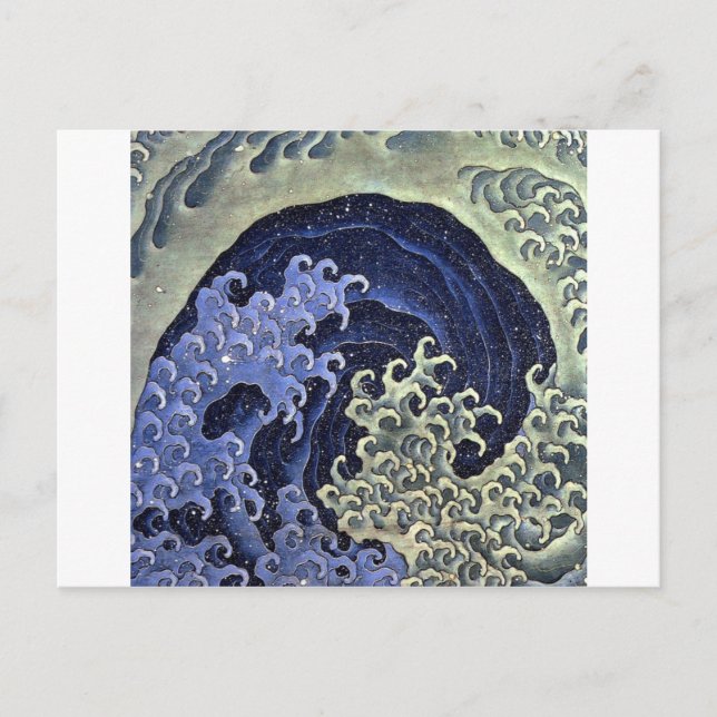 Cartão Postal Onda de Hokusai, Hokusai (Frente)