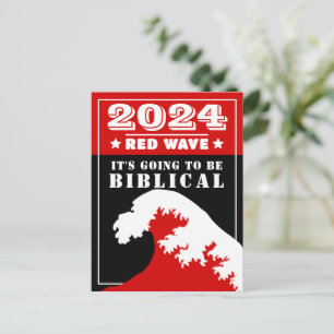 Cartão Postal ONDA VERMELHA DE 2024 Vai ser BIBLICO