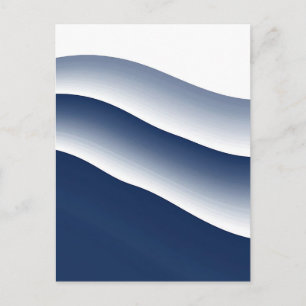 Cartão Postal Ondas Abstratas do Oceano Azul-Marinho