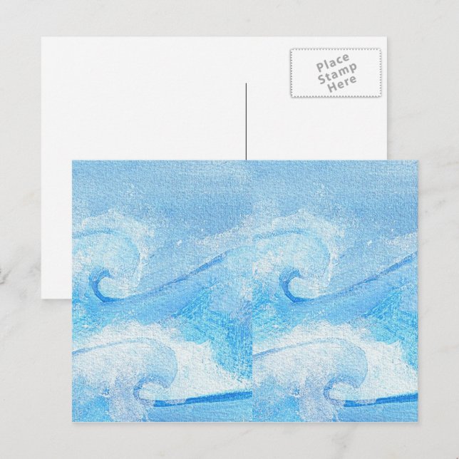 Cartão Postal Ondas Azuis Bebidas (Frente/Verso)