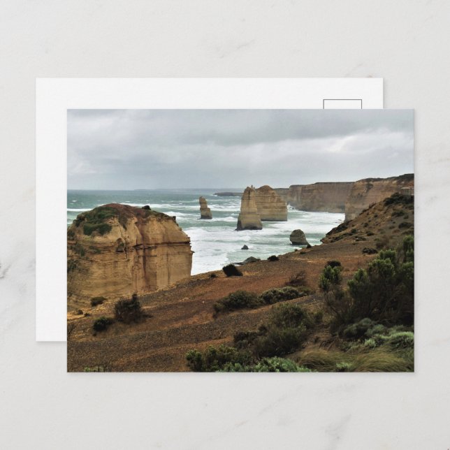 Cartão Postal Ondas contra o tempo - Excelente Ocean Road (Frente/Verso)