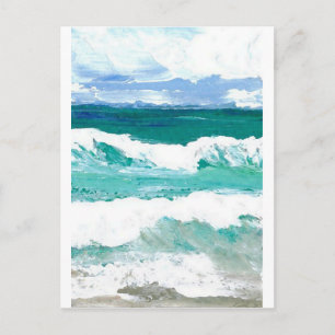 Cartão Postal Ondas dançantes Ondas do Mar do Oceano Presentes 