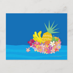 Cartão Postal Ondas de Flor Tropicais