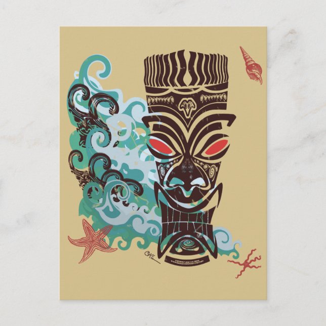 Cartão Postal Ondas de TIki (Frente)