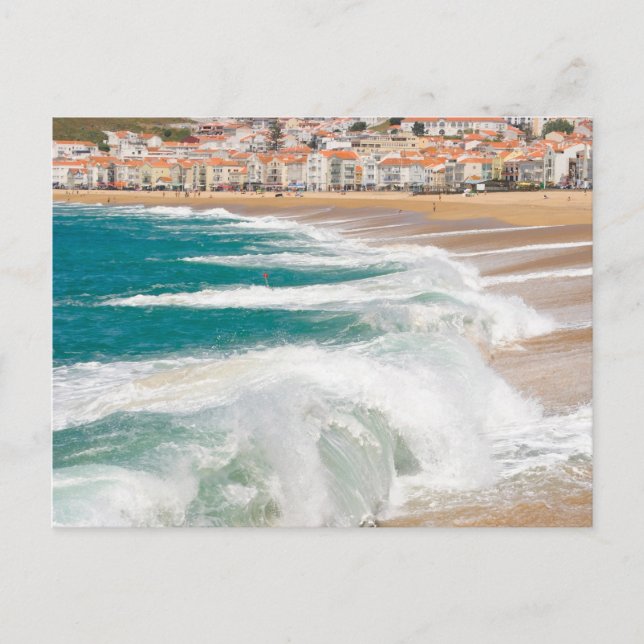 Cartão Postal Ondas de verão em Nazare (Frente)